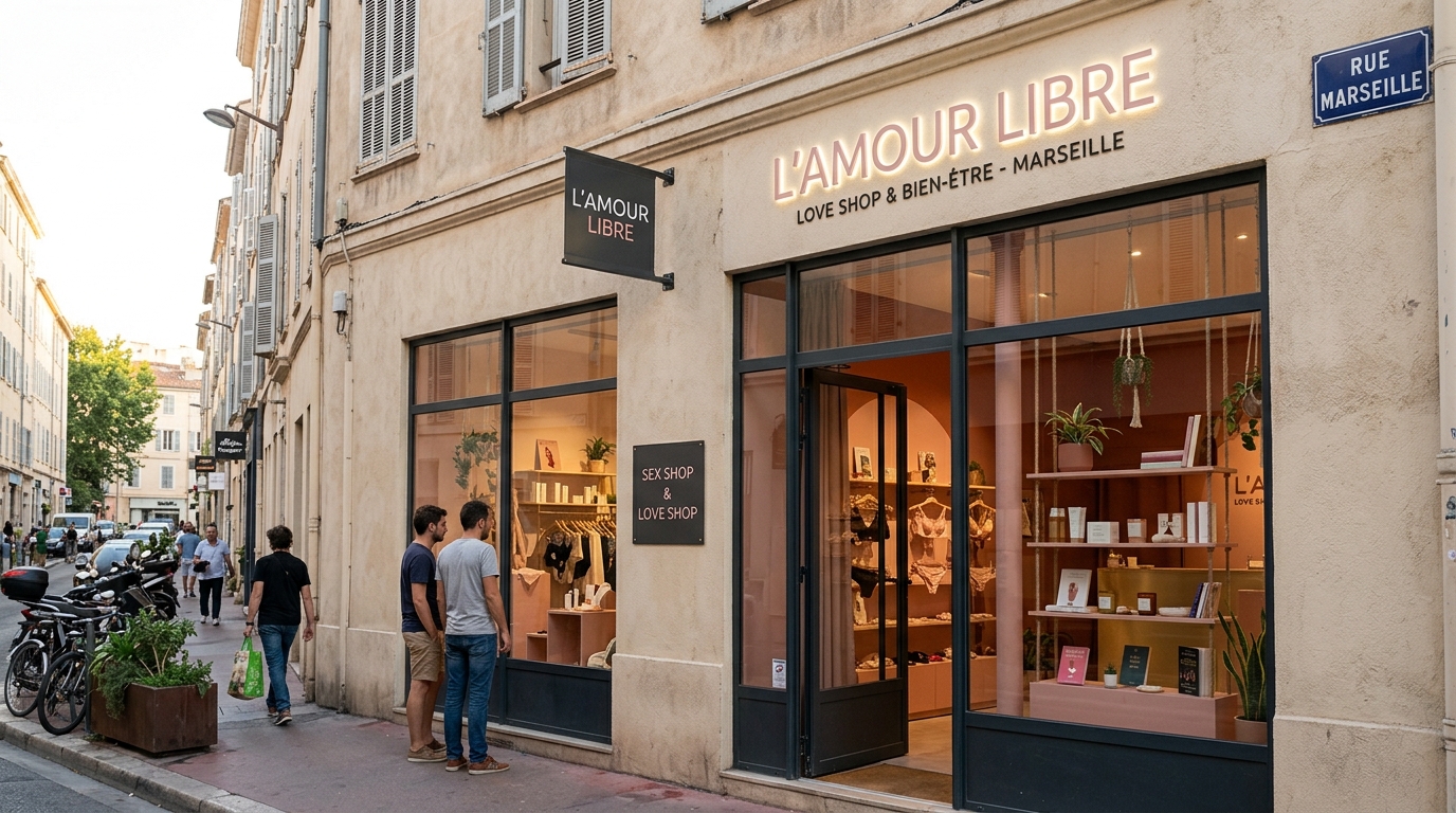 Boutique érotique à Marseille Intérieur d'un love shop à Marseille