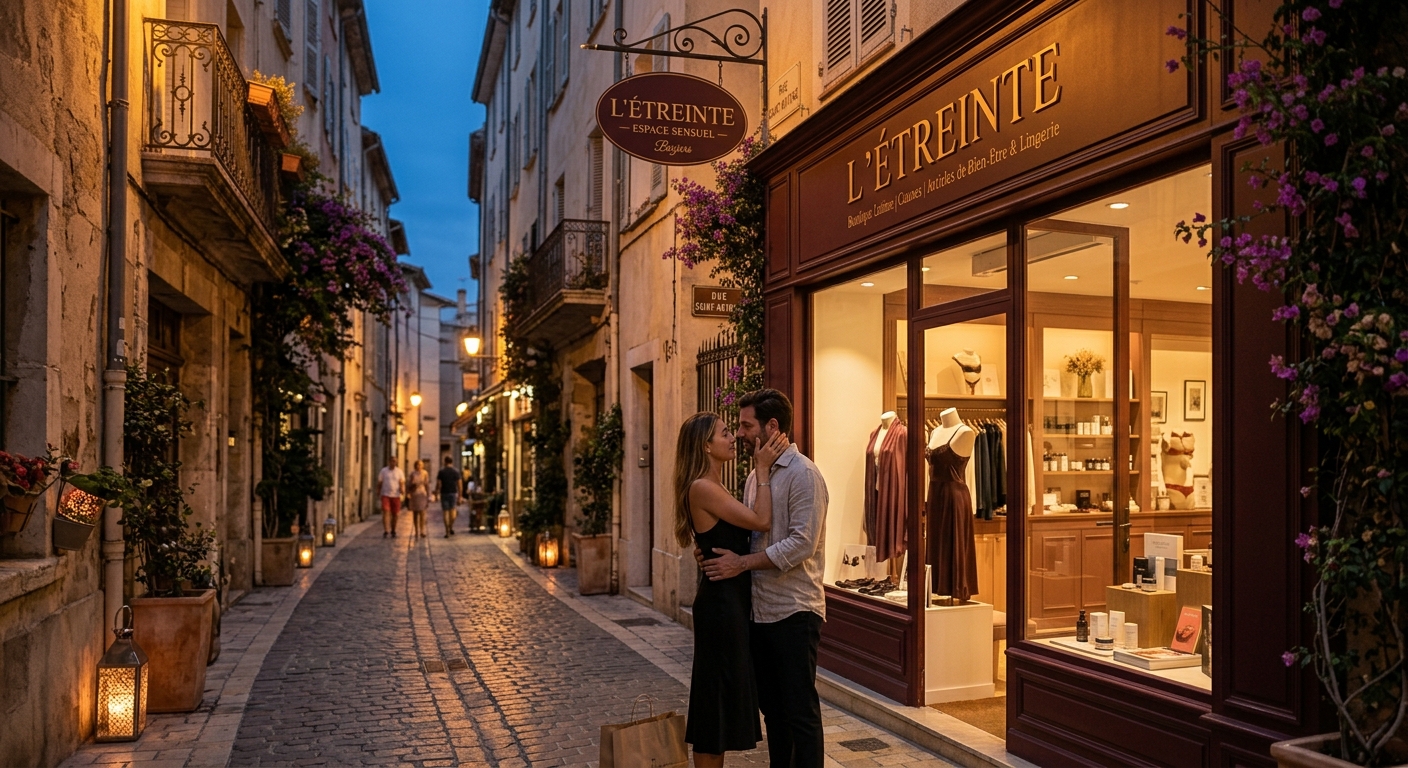 Intérieur d'un love shop à Béziers