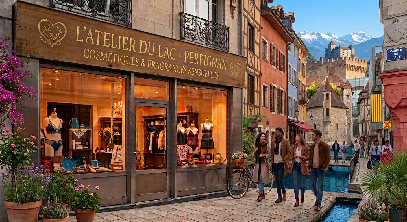 Intérieur d'un love shop à Perpignan