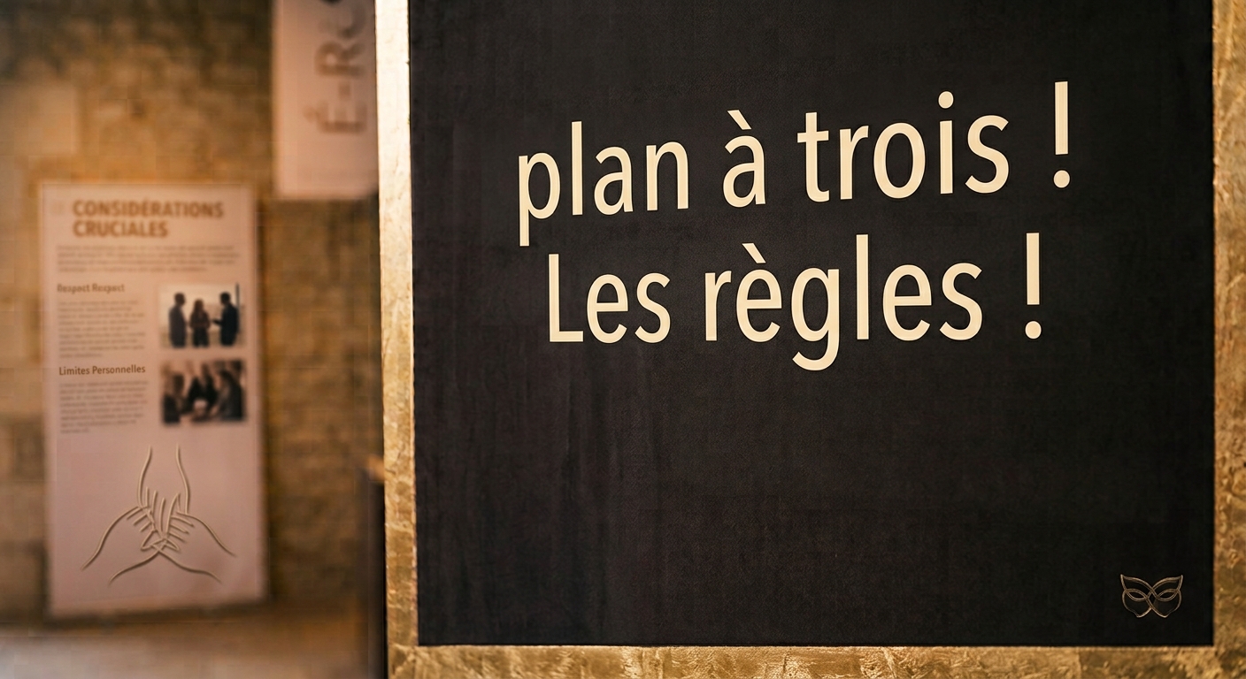 Plan à trois : les règles d'or Silhouettes évoquant trois partenaires dans une ambiance tamisée